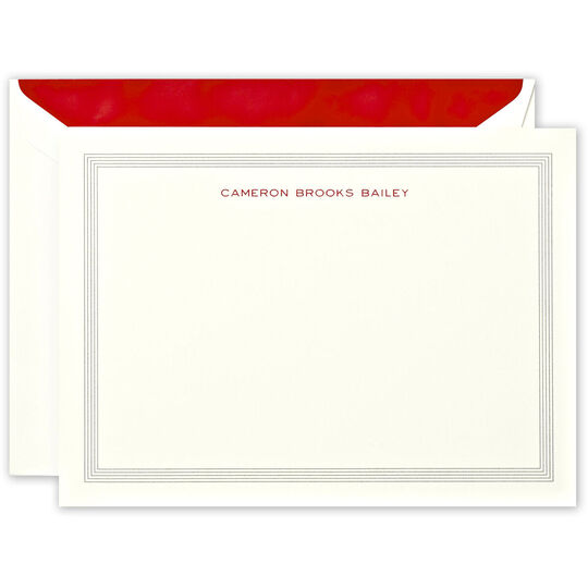 Correspondence Flat Note Cards with Frame Border